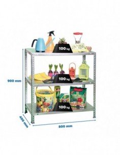 Estantería SIMONCLASSICS Comfort mini 3/400 900 galvanizado | Estantería metálica SimonRack para cargas de 300 kg