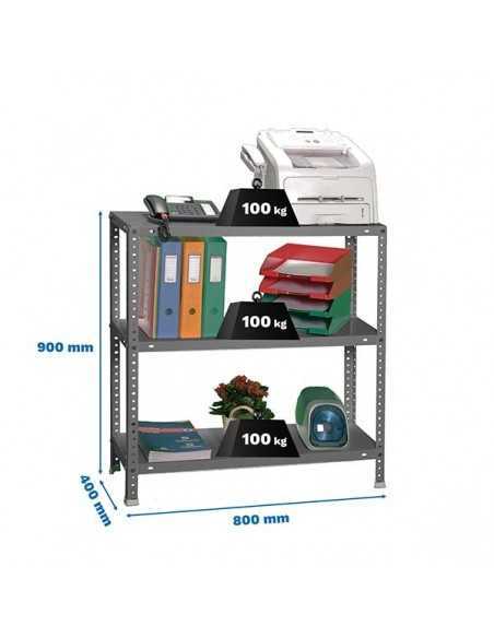 Estantería SIMONCLASSICS Comfort mini 3/400 900 gris | Estantería metálica SimonRack para cargas de 300 kg