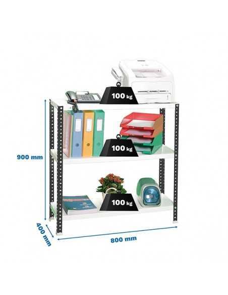 Estantería SIMONCLASSICS Comfort mini 3/400 900 antracita/blanco | Estantería metálica SimonRack para cargas de 300 kg