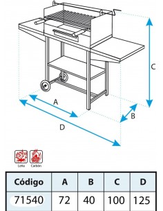 Barbacoa con Elevador y Bandejas Metálicas 2