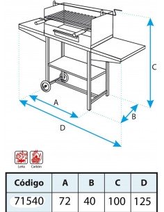 Barbacoa con Elevador y Bandejas Metálicas 2