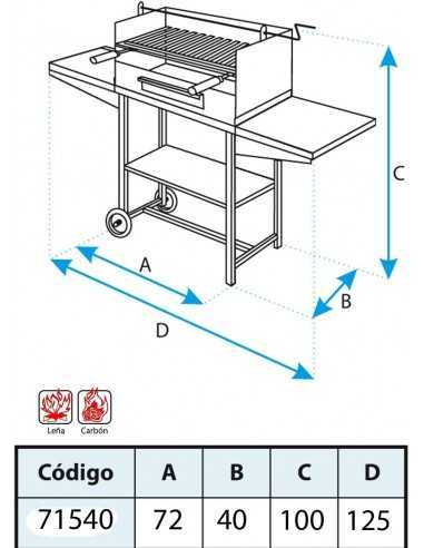 Barbacoa con Elevador y Bandejas Metálicas