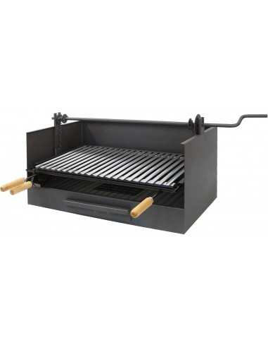 Barbacoa con Elevador y Bandejas Metálicas