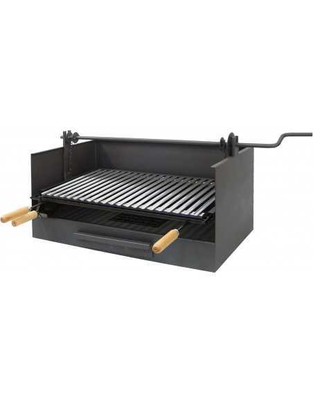 Barbacoa con Elevador y Bandejas Metálicas