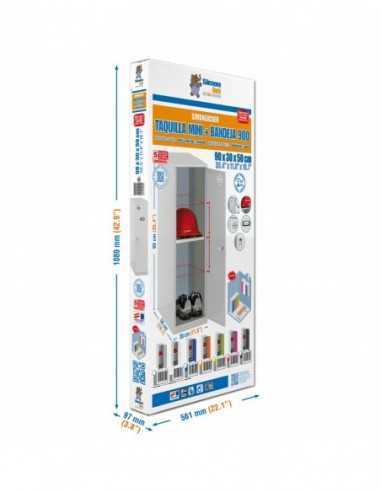 Armario Taquilla SIMON LOCKER Monobloque Mini + BAN. 915x400x500 mm Gris | Taquilla metálica SimonLocker para vestuarios y ofic