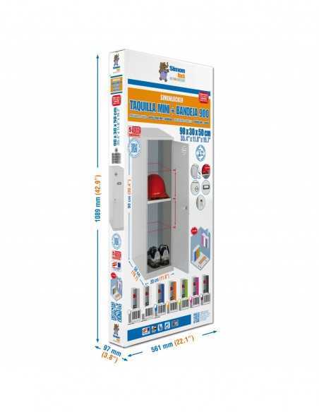 Armario Taquilla SIMON LOCKER Monobloque Mini + BAN. 915x400x500 mm Gris | Taquilla metálica SimonLocker para vestuarios y ofic