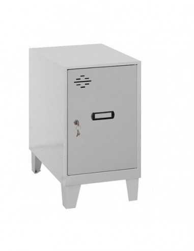 Armario Taquilla SIMON LOCKER Monobloque Mini 475x300x500 + pies Gris | Taquilla metálica SimonLocker para vestuarios y oficinas