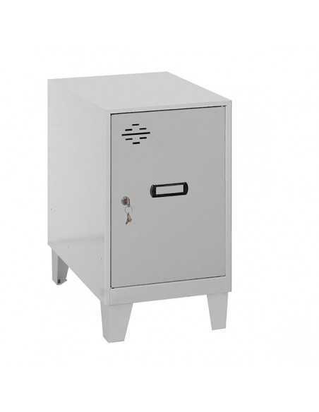 Armario Taquilla SIMON LOCKER Monobloque Mini 475x300x500 + pies Gris | Taquilla metálica SimonLocker para vestuarios y oficinas