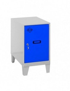 Armario Taquilla SIMON LOCKER Monobloque Mini 475x300x500 + pies Gris/Azul | Taquilla metálica SimonLocker para vestuarios y ofi 2