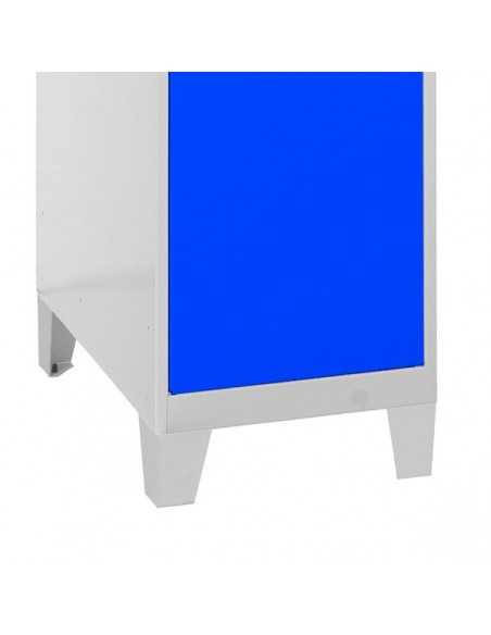 Armario Taquilla SIMON LOCKER Monobloque Mini 475x300x500 + pies Gris/Azul | Taquilla metálica SimonLocker para vestuarios y ofi