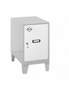 Armario Taquilla SIMON LOCKER Monobloque Mini 475x300x500 + pies Gris/Blanco | Taquilla metálica SimonLocker para vestuarios y o 2