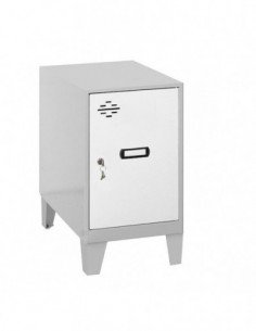 Armario Taquilla SIMON LOCKER Monobloque Mini 475x300x500 + pies Gris/Blanco | Taquilla metálica SimonLocker para vestuarios y o 2