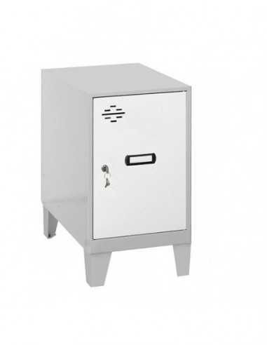 Armario Taquilla SIMON LOCKER Monobloque Mini 475x300x500 + pies Gris/Blanco | Taquilla metálica SimonLocker para vestuarios y o