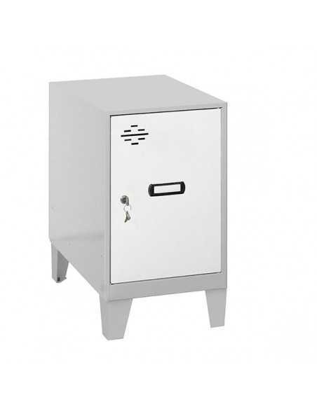 Armario Taquilla SIMON LOCKER Monobloque Mini 475x300x500 + pies Gris/Blanco | Taquilla metálica SimonLocker para vestuarios y o