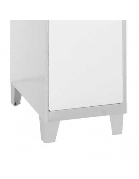 Armario Taquilla SIMON LOCKER Monobloque Mini 475x300x500 + pies Gris/Blanco | Taquilla metálica SimonLocker para vestuarios y o