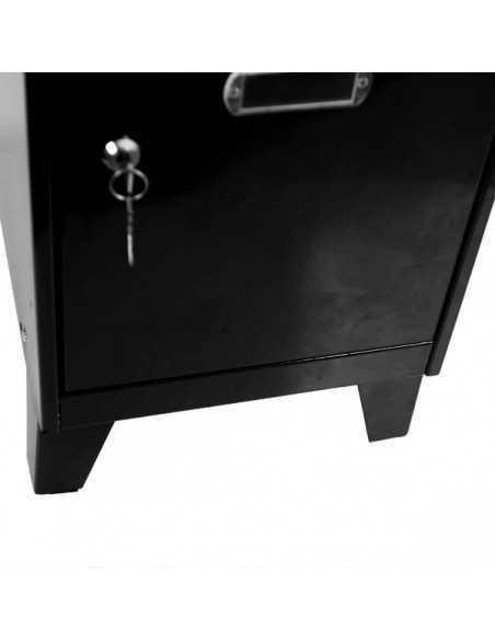 Armario Taquilla SIMON LOCKER Monobloque Mini 475x300x500 + pies Antracita/Antracita | Taquilla metálica SimonLocker para vestua