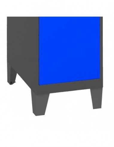 Armario Taquilla SIMON LOCKER Monobloque Mini 475x300x500 + pies Antracita/Azul | Taquilla metálica SimonLocker para vestuarios 