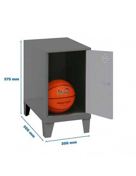 Armario Taquilla SIMON LOCKER Monobloque Mini 475x300x500 + pies Antracita/Gris | Taquilla metálica SimonLocker para vestuarios 