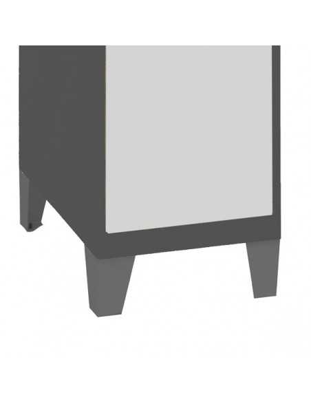 Armario Taquilla SIMON LOCKER Monobloque Mini 475x300x500 + pies Antracita/Gris | Taquilla metálica SimonLocker para vestuarios 