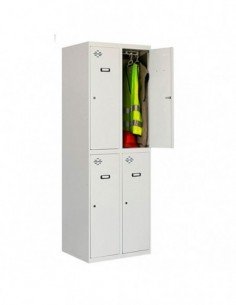 Armario Taquilla SIMON LOCKER PROF.Monobloque Tandem 2/4 400 (800) Gris | Taquilla metálica SimonLocker para vestuarios y oficin 2