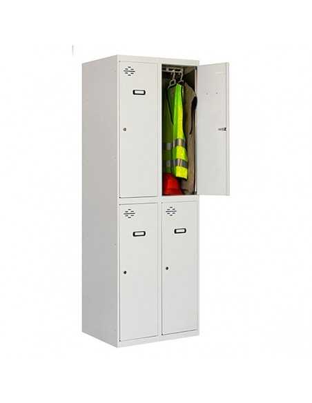 Armario Taquilla SIMON LOCKER PROF.Monobloque Tandem 2/4 400 (800) Gris | Taquilla metálica SimonLocker para vestuarios y oficin