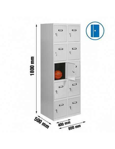 Armario Taquilla SIMON LOCKER PROF.Monobloque 5 PUERTA 2/10 400 (800) Gris | Taquilla metálica SimonLocker para vestuarios y ofi