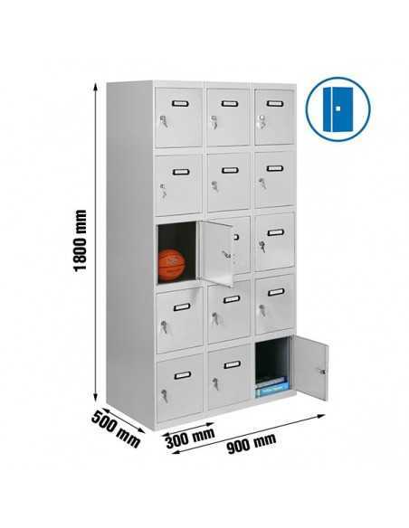 Armario Taquilla SIMON LOCKER PROF.Monobloque 5 PUERTA 3/15 300 (900) Gris | Taquilla metálica SimonLocker para vestuarios y ofi
