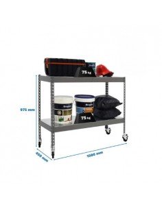 Estantería SIMONRACK Ecoforte con Ruedas 1504-2 metal 900 gris/Galvanizada