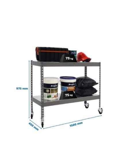 Estantería SIMONRACK Ecoforte con Ruedas 1504-2 metal 900 gris/Galvanizada