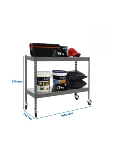 Estantería SIMONRACK Ecoforte con Ruedas 1507-2 metal 900 gris/Galvanizada