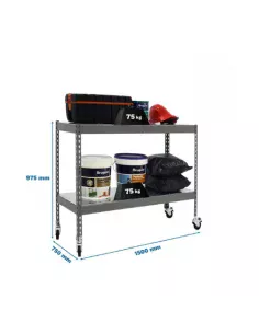 Estantería SIMONRACK Ecoforte con Ruedas 1507-2 metal 900 gris/Galvanizada