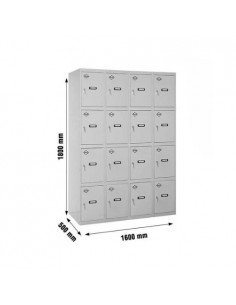 Armario Taquilla SIMON LOCKER desm. 4 puertas 4/16 400 (1600) gris