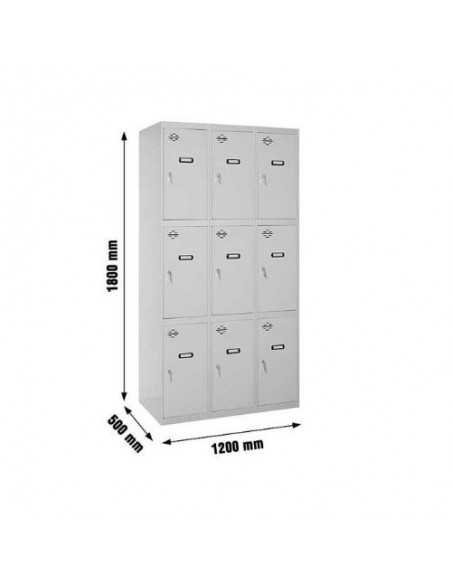 Armario Taquilla SIMON LOCKER desm. 3 puertas 3/9 400 (1200) gris