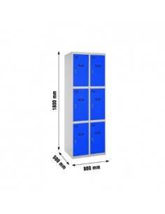 Armario Taquilla SIMON LOCKER desm. 3 puertas 2/6 400 (800) gr/az