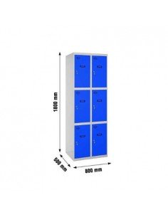 Armario Taquilla SIMON LOCKER desm. 3 puertas 2/6 400 (800) gr/az