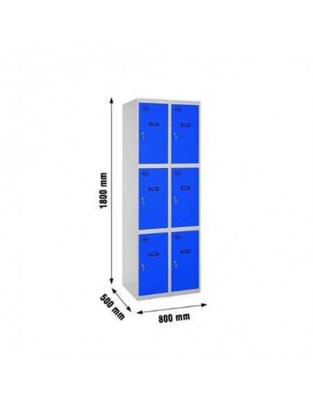 Armario Taquilla SIMON LOCKER desm. 3 puertas 2/6 400 (800) gr/az