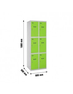 Armario Taquilla SIMON LOCKER desm. 3 puertas 2/6 400 (800) gr/ve | Taquilla metálica SimonLocker para vestuarios y oficinas