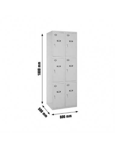 Armario Taquilla SIMON LOCKER desm. 3 puertas 2/6 400 (800) gris