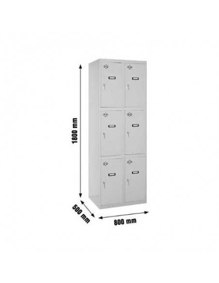 Armario Taquilla SIMON LOCKER desm. 3 puertas 2/6 400 (800) gris