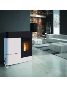 Estufa de Pellet BRONPI CLARA 11KW Negra y Blanca
