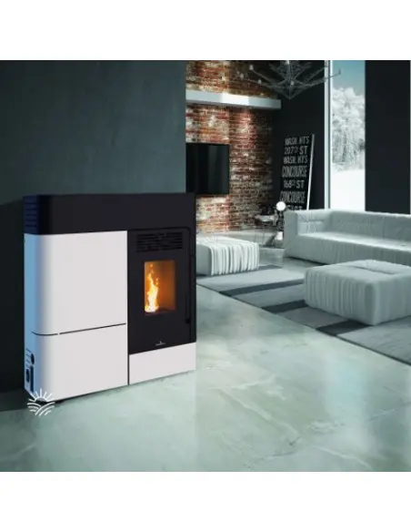 Estufa de Pellet BRONPI CLARA 11KW Negra y Blanca