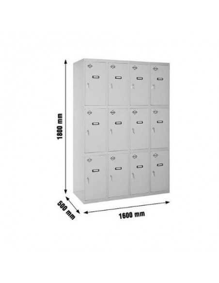 Armario Taquilla SIMON LOCKER desm. 3 puertas 4/12 400 (1600) gri