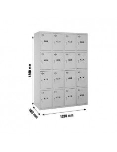 Armario Taquilla Simonlocker desm. 4 puertas 4/16 300 (1200) gris