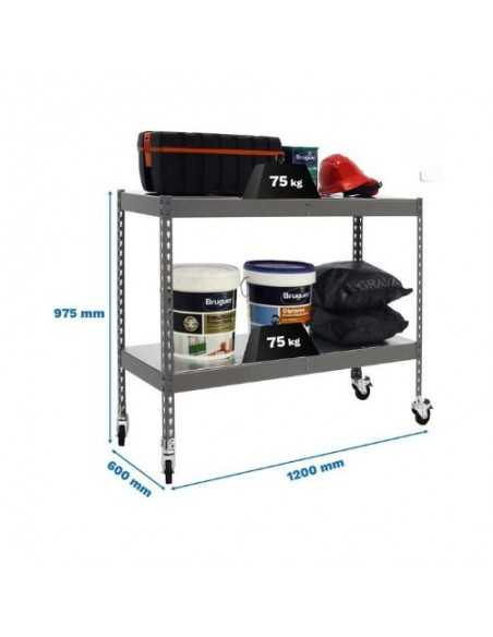 Estantería SIMONRACK Ecoforte con Ruedas 1206-2 metal 900 gris/Galvanizada