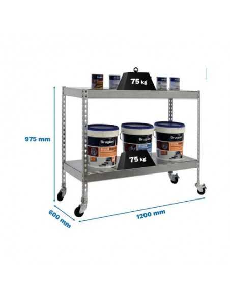 Estantería SIMONRACK Ecoforte con Ruedas 1206-2 metal 900 Galvanizada/Galvanizada