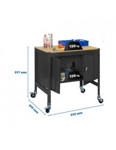 Mesa de Trabajo SIMONWORK con Ruedas BT 0 cabinet 900 antracita/madera