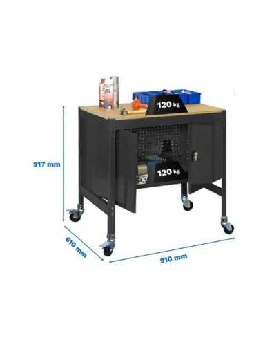 Mesa de Trabajo SIMONWORK con Ruedas BT 0 cabinet 900 antracita/madera