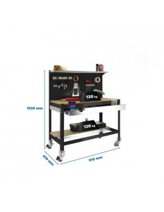 Mesa de Trabajo SIMONWORK con Ruedas BT 3 box 900 antracita/madera