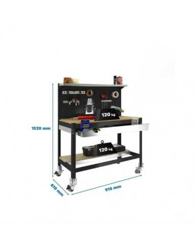 Mesa de Trabajo SIMONWORK con Ruedas BT 3 box 900 antracita/madera
