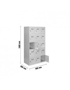Armario Taquilla Simonlocker desm. 5 puertas 3/15 300 (900) gris